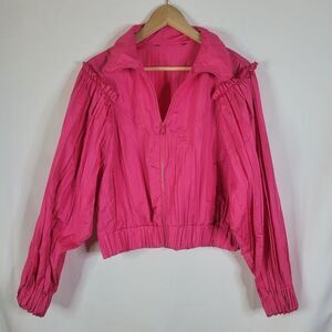 Retro Vibrant Pink Cropped Jacket